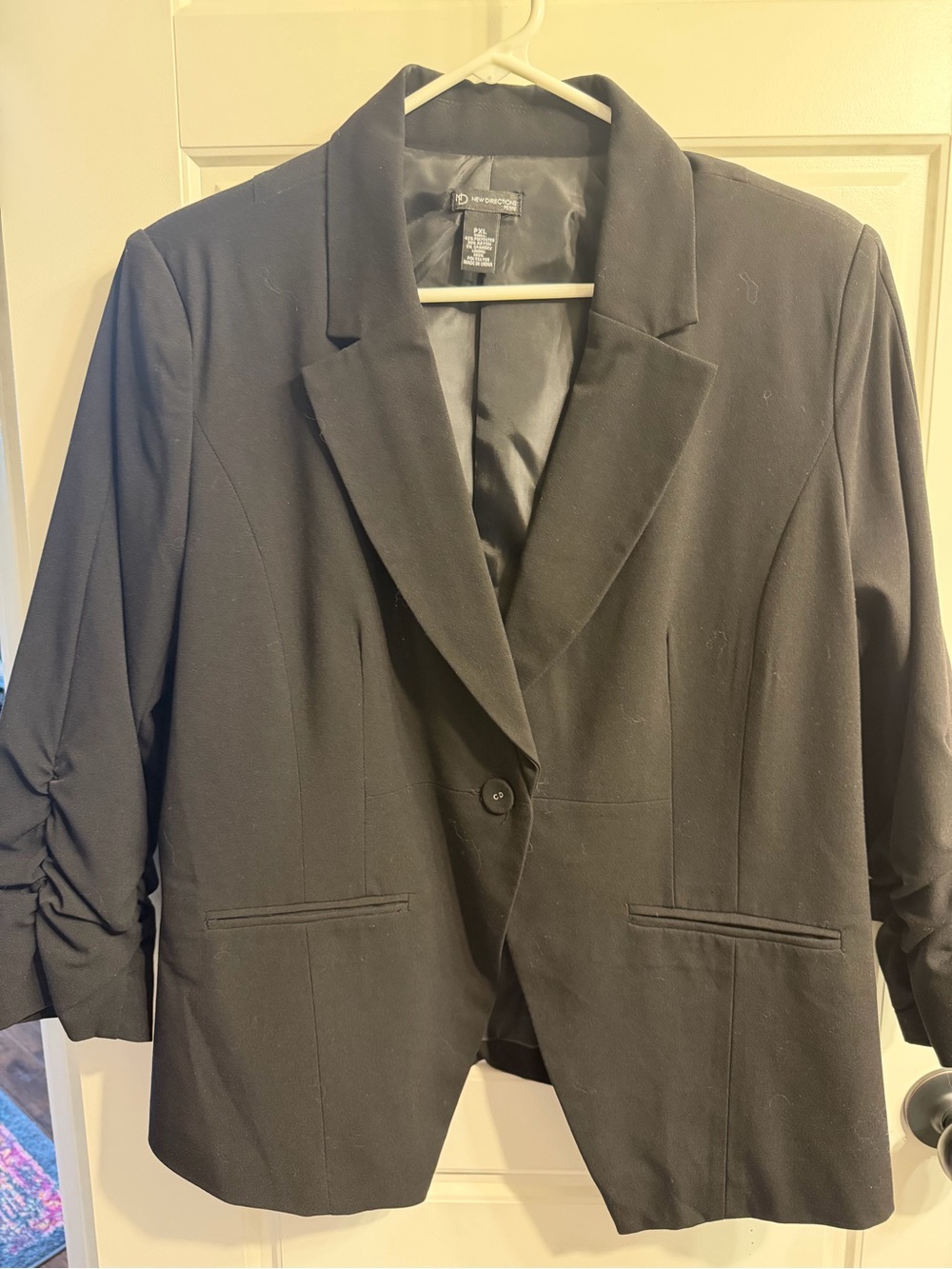 new directions Black Women's Single-Button Blazer